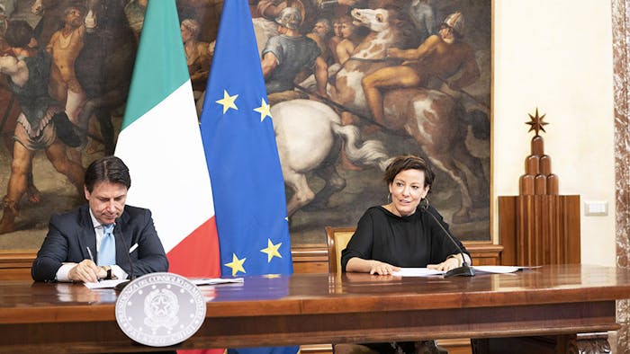 La Ministra Pisano con il Presidente del Consiglio Giuseppe Conte