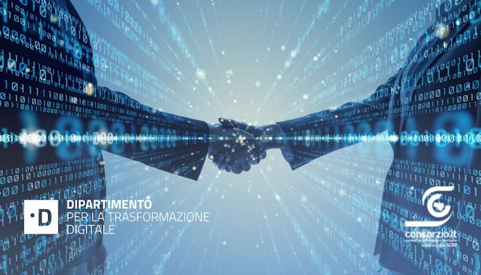 i loghi del Dipartimento per la trasformazione digitale e Consorzio.it