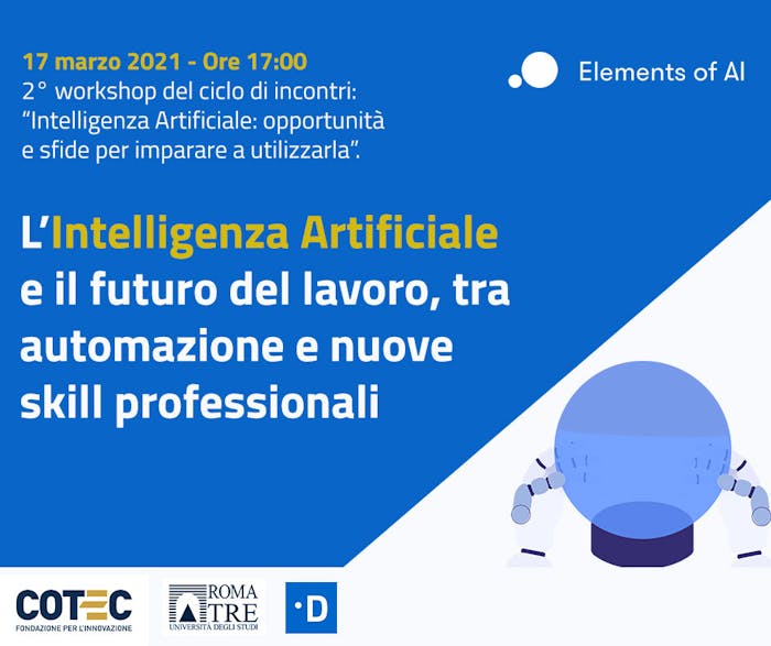 Locandina dell'evento su intelligenza artificiale e il futuro del lavoro