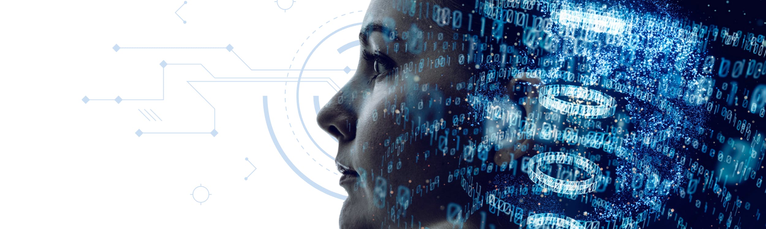 il volto di una donna con dei numeri