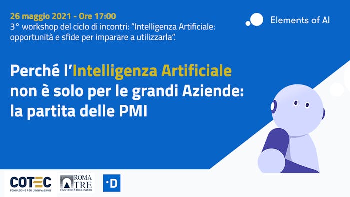 locandina dell'evento sull'intelligenza artificiale e le PMI