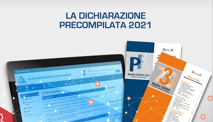 grafica con un computer sulla Precompilata 2021