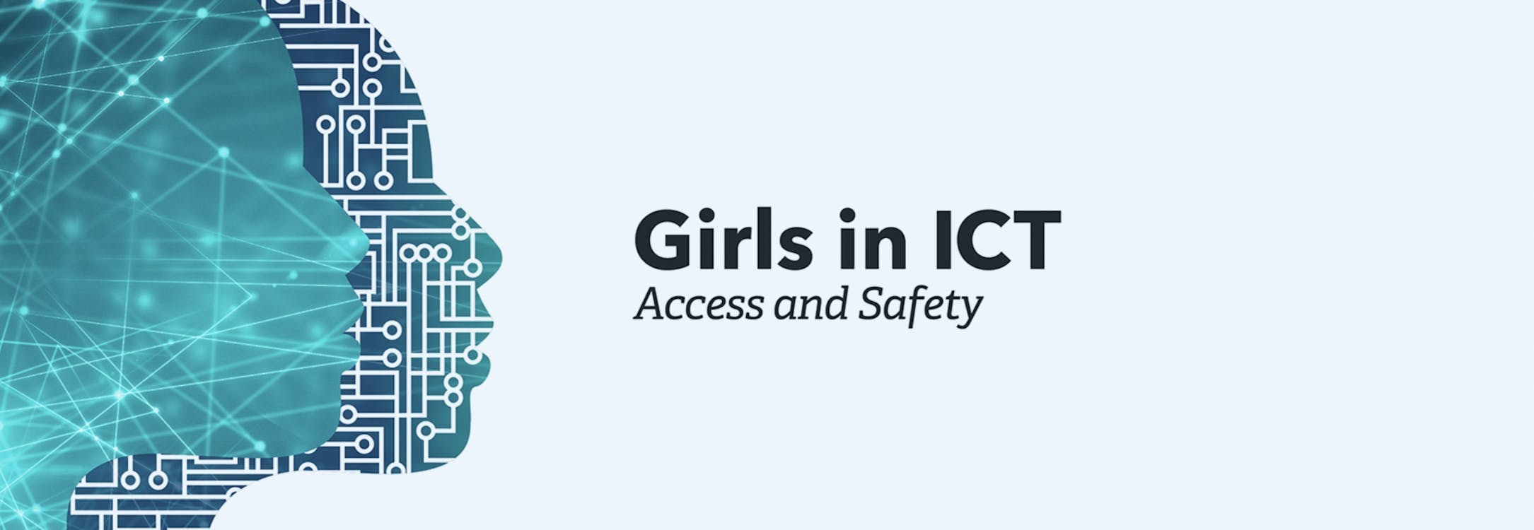 grafica dell'iniziativa Girls in ICT con il volto di una donna