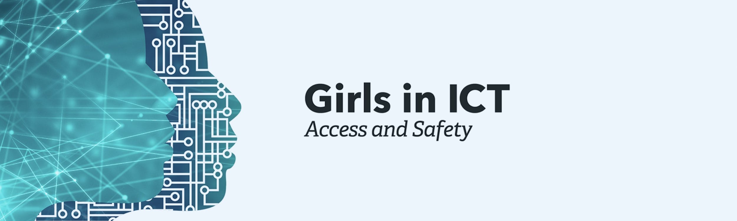 grafica dell'iniziativa Girls in ICT con il volto di una donna