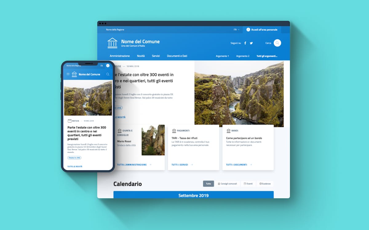 screenshot di un sito comunale