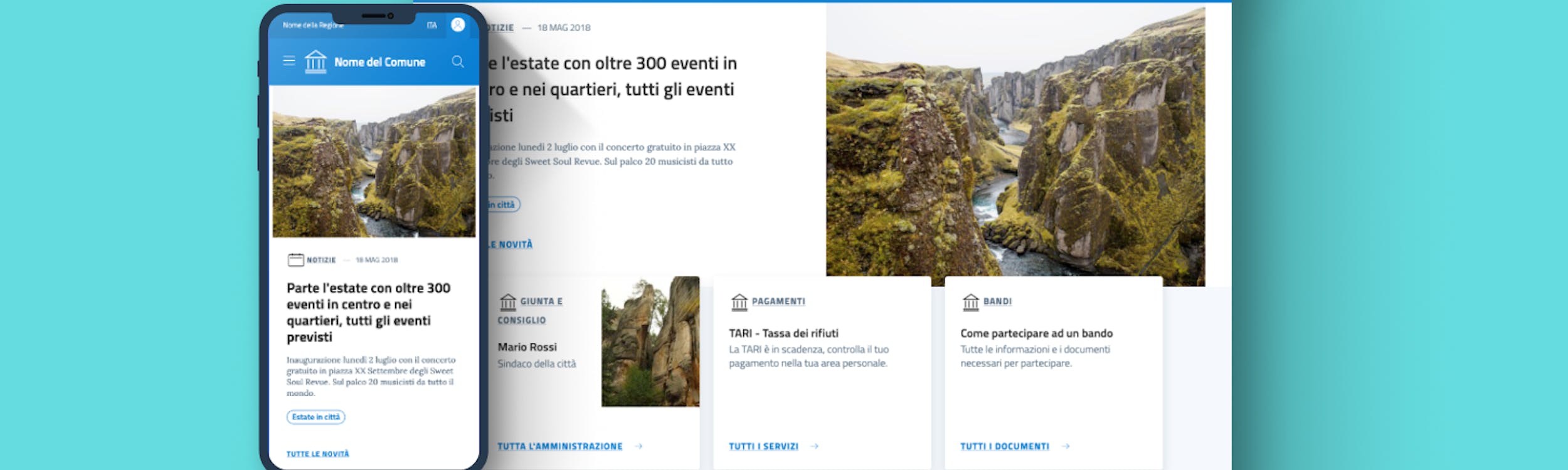 screenshot di un sito comunale