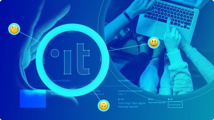 una grafica con un computer e il logo di Designers Italia