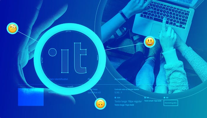 una grafica con un computer e il logo di Designers Italia