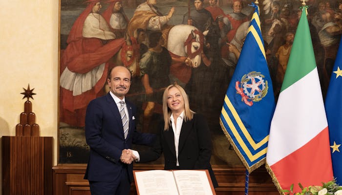 Il sottosegretario Alessio Butti con il Presidente del Consiglio Giorgia Meloni il giorno del giuramento