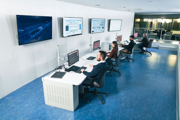 Quattro professionisti lavorano in un data center del PSN