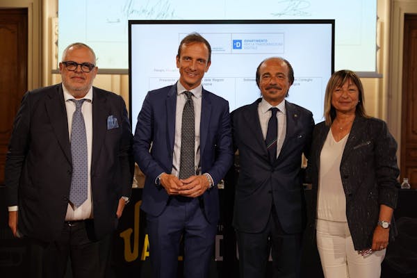 il Sottosegretario Butti con i Governatori Tesei (Umbria) e Fedriga (Friuli-Venezia Giulia), e l'Assessore Umbro Fioroni