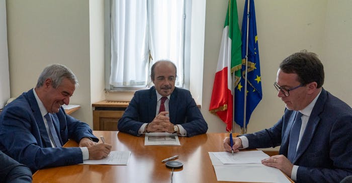 Il sottosegretario Butti, il capo dipartimento Borrelli e il presidente di UNCEM Bussone