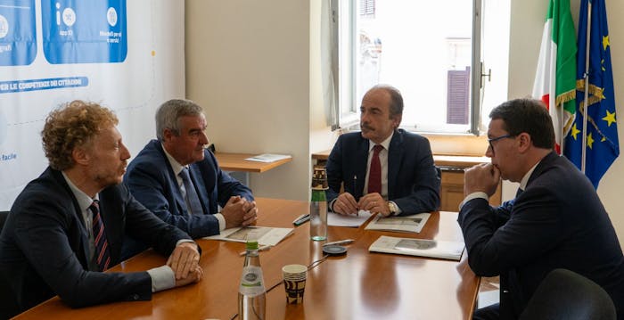 Il sottosegretario Butti, il capo dipartimento Borrelli e il presidente di UNCEM Bussone