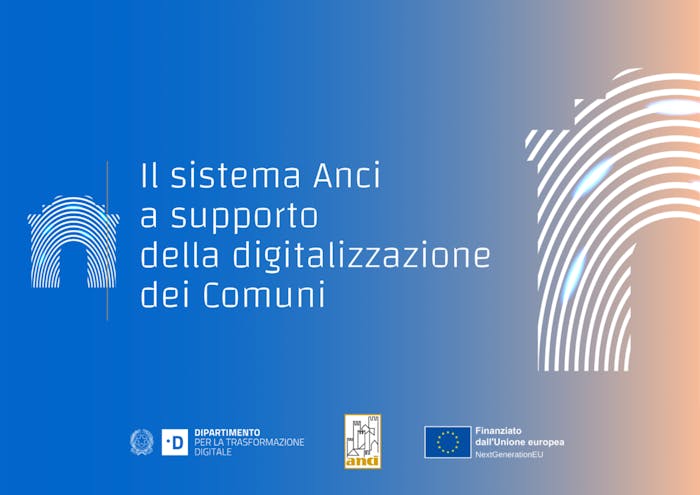 locandina dell'accordo ANCI-DTD con la scritta "il sistema anci a supporto della digitalizzazione dei comuni"