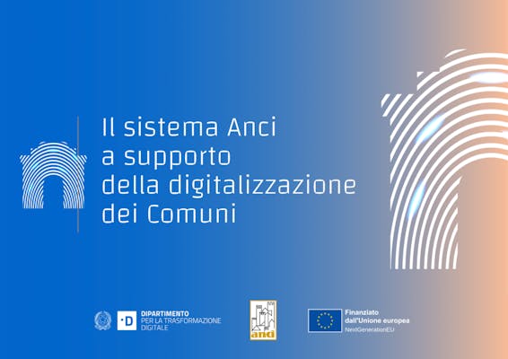locandina dell'accordo ANCI-DTD con la scritta "il sistema anci a supporto della digitalizzazione dei comuni"