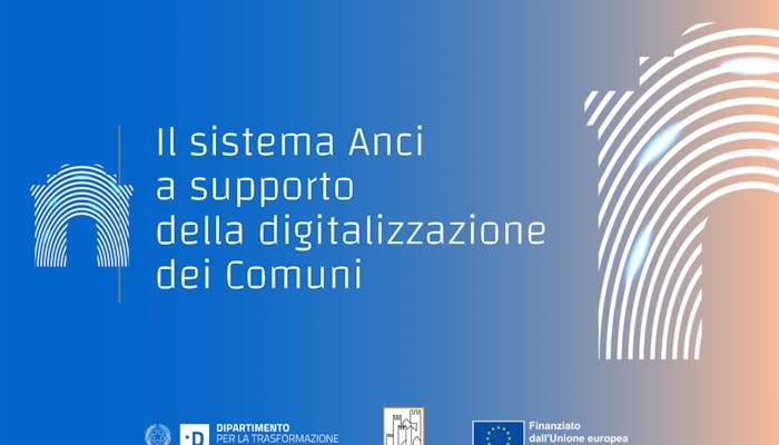 locandina dell'accordo ANCI-DTD con la scritta "il sistema anci a supporto della digitalizzazione dei comuni"