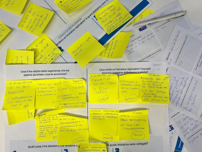 foto dei contributi emersi durante il tavolo di lavoro